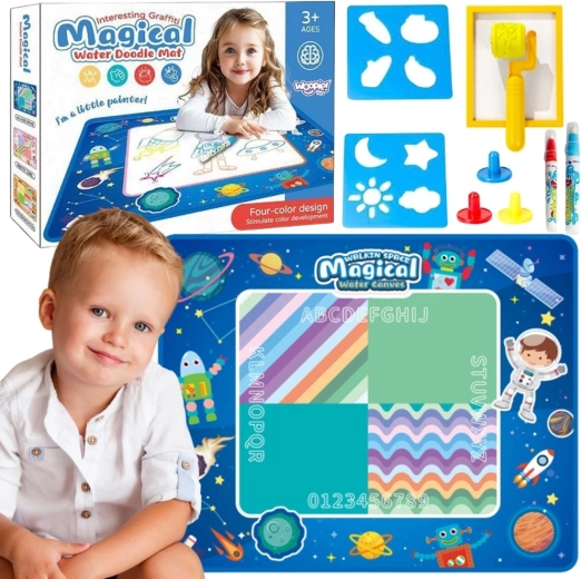 Woopie water drawing mat XXL space blue 100 × 80 cm