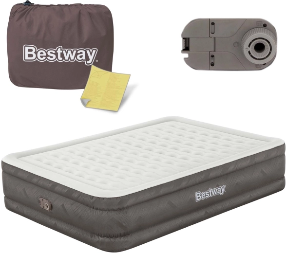 Pripučiamas čiužinys su įmontuotu elektriniu siurbliu 203 × 152 × 46 cm BESTWAY