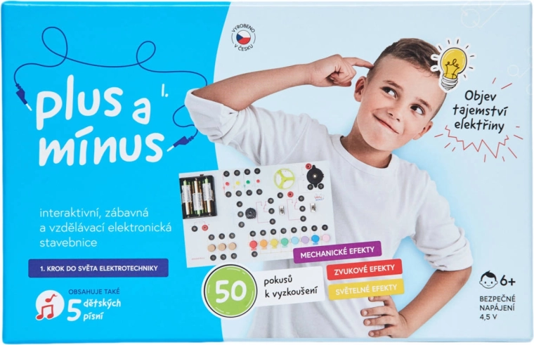 „Plus a minus“ interaktyvus elektroninis vaikų konstruktorius – 50 bandymų (CZ)