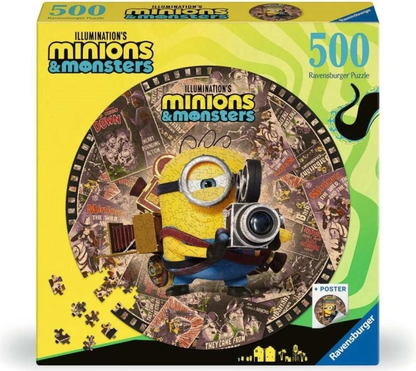 Ravensburger round puzzle Minions and Monsters 500 pieces