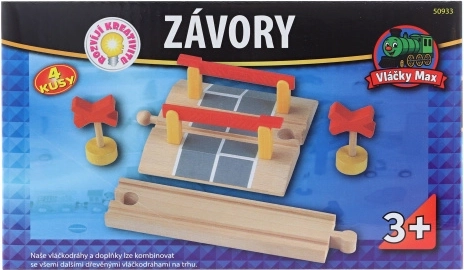 Geležinkelio pervaža su užtvarais ir ženklais