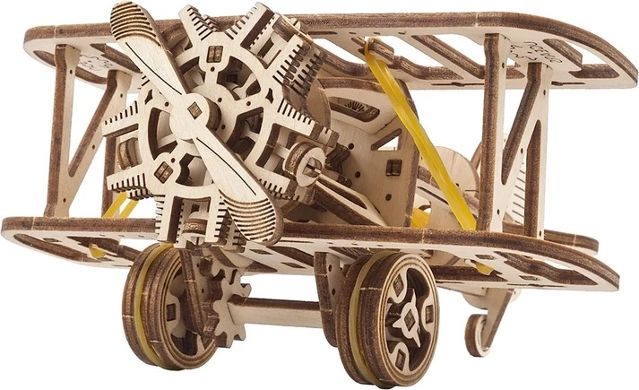 Ugears Mini Biplane – 3D Wooden Mechanical Model Kit