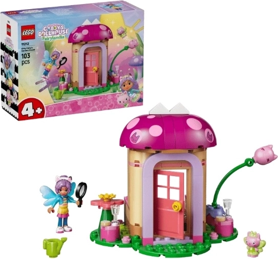 LEGO Gabby’s Dollhouse fėjų kačiukės sodo namelis