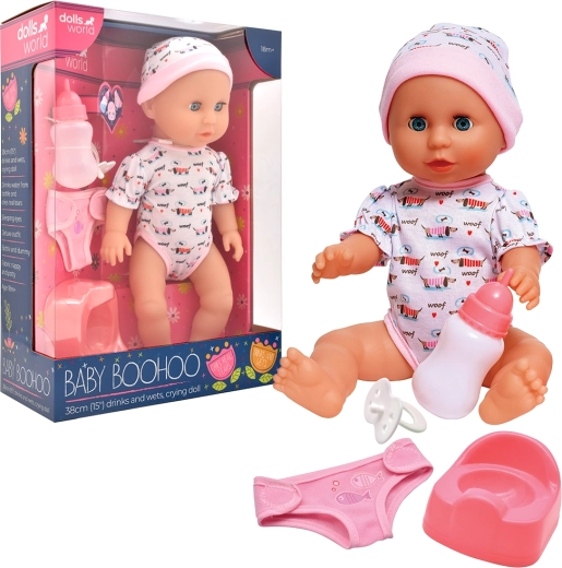 Dolls World kūdikėlis Baby Boohoo 38 cm su funkcijomis ir priedais