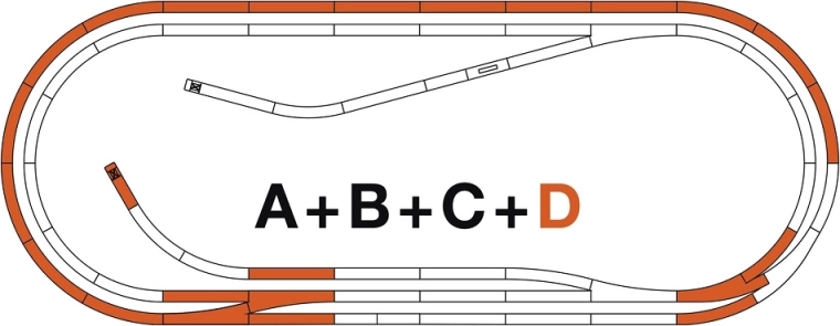 Roco Line Track Set D Curve with Roadbed