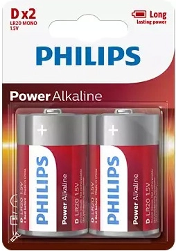 Philips šarminė baterija D 1,5 V Power Alkaline