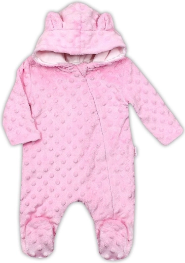 Pink Minky Baby Overall with Hood Nicol Bubbles – Size 74