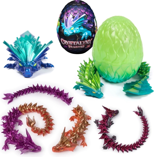 Crystalynx bendable dragons in an egg – collectible surprise