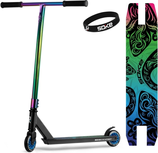 Freestyle paspirtukas Soke EVO street black rainbow