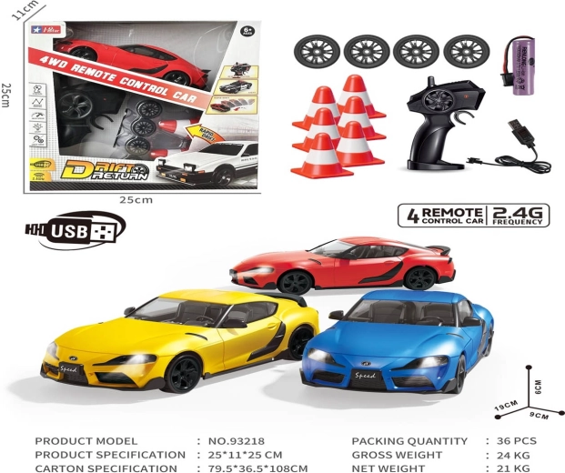 Blue SPEED RC Drift Car with Accessories
