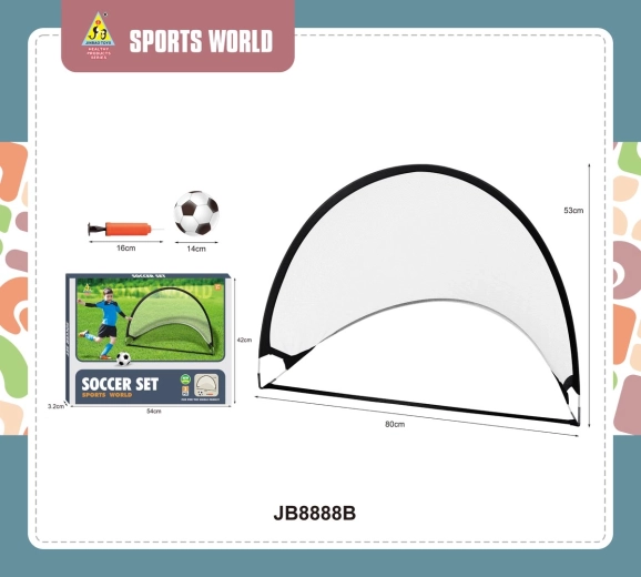 Folding pop-up football goal with accessories