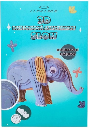 3D kartoninė drambliuko konstravimo rinkinio statyba