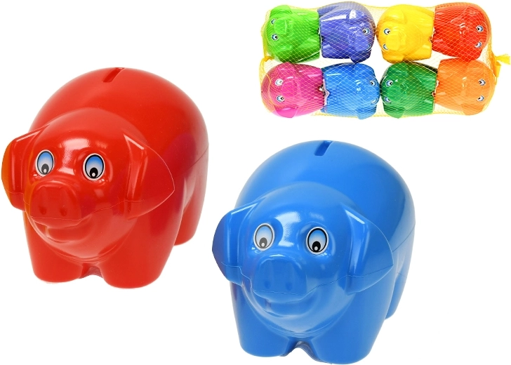 Kiaulės formos taupyklė 17 cm – plastikinė, 8 spalvų