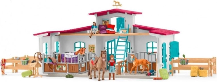 Schleich Horse Club horse stable with accessories by the lake