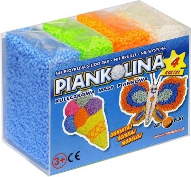 Piankolina kūrybinė putų masė – 4 kubeliai, mėlyna