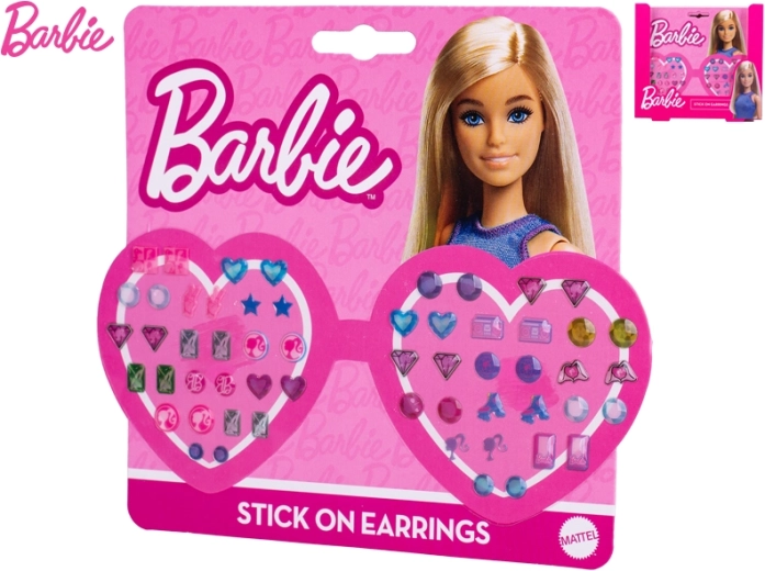 Priklijuojami auskarai BARBIE – rinkinys 28 porų vaikams