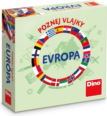 Dino kelioninis žaidimas Pažink Europos vėliavas