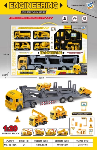 Construction Set with Truck, Vehicles and Accessories