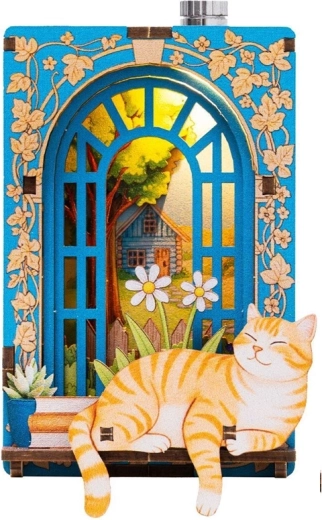 2Kids Toys 3D wooden puzzle fridge magnet Cat in the Window - 1 piece