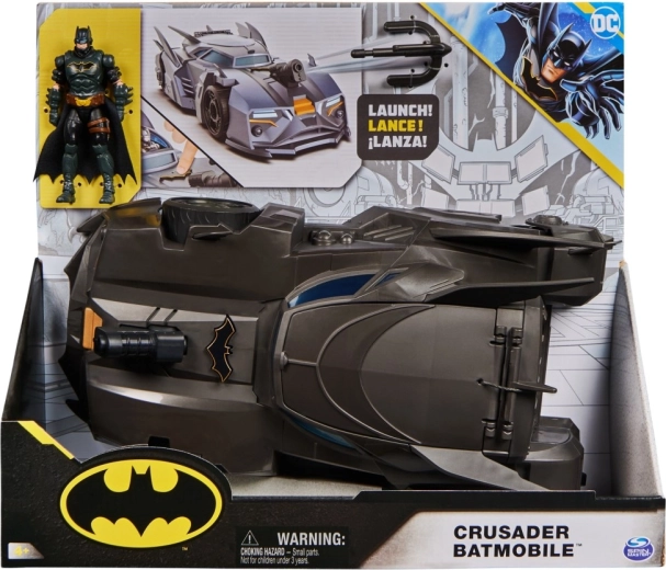 DC Comics Betmeno figūrėlė 10 cm su Batmobilu ir priedais