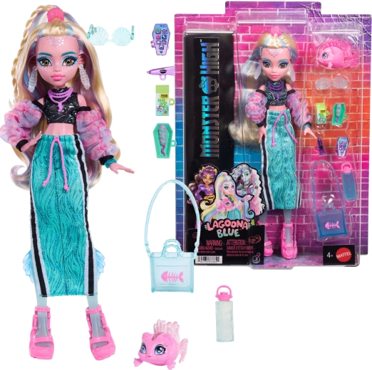 Monster High lėlė Lagoona Blue su priedais