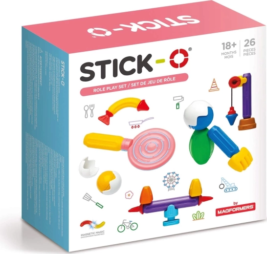 Magnetic Building Set STICK-O Handy, 26 pieces