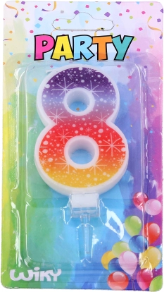 Vakarėlio žvakutė skaičius 8 Žvaigždės