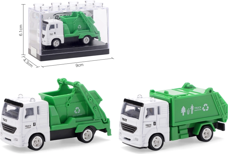 Metalinis šiukšliavežio modelis 1:64