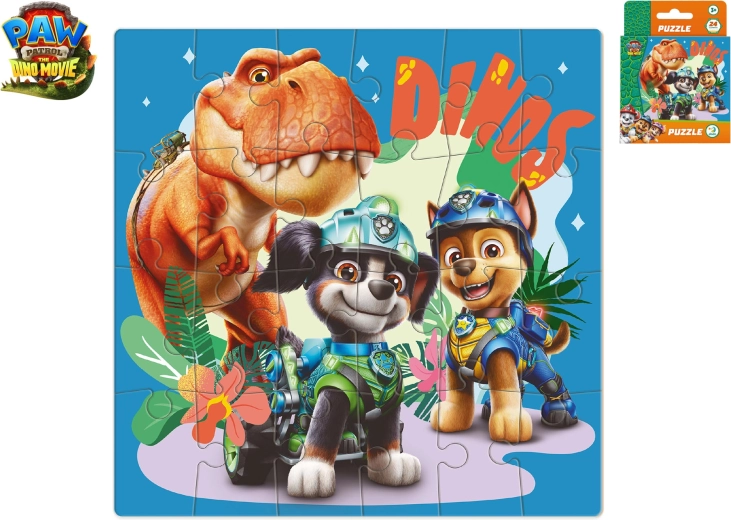 Dėlionė Paw Patrol: The Dino Movie – T-Rex Timmy, 24 detalės, 22 × 22 cm