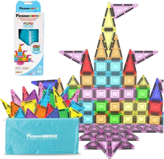 Picasso Nano Magnetic Construction Set with Case, 65 Pieces