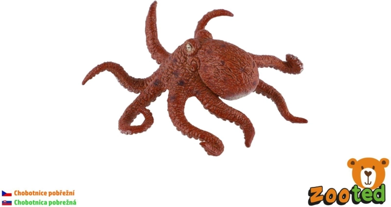 Plastic common octopus figurine, 8 cm
