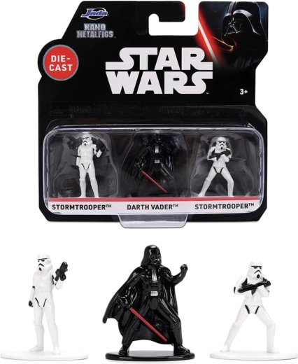 Set of 3 Figures STAR WARS: Darth Vader and 2× Stormtrooper – Jada Toys Nano Metalfigs