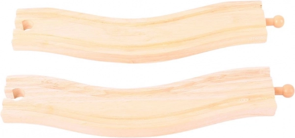Lenkti bėgiai Bigjigs Rail 22 cm – 2 vnt.