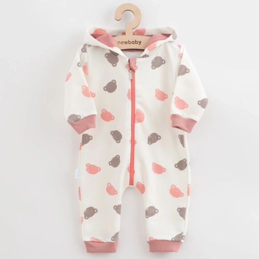 Baby sweatshirt romper with hood New Baby Little One pink 86 (12–18 months)