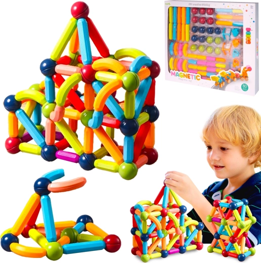 Magnetinė 3D konstravimo rinkinio, 80 dalių