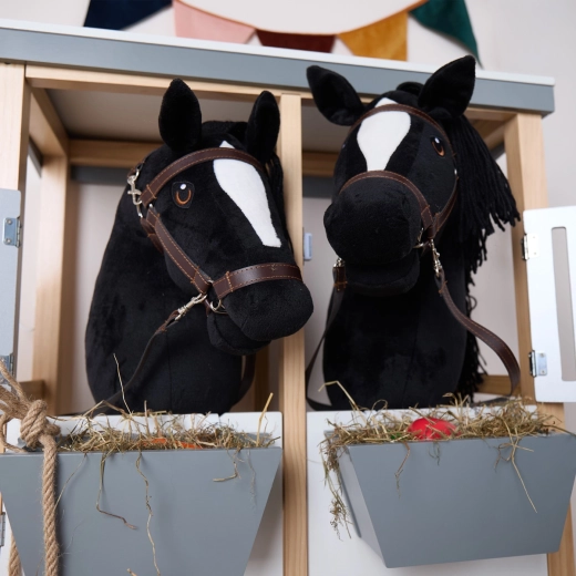 Bieco hobby horsing arkliukas ant lazdos juodas, dydis S