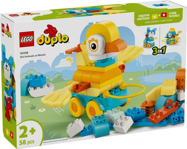 LEGO® DUPLO® 10448 3 viename: Gyvūnėliai ant ratukų