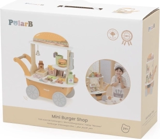 Viga Toys PolarB medinis vežimėlis su mėsainių baru