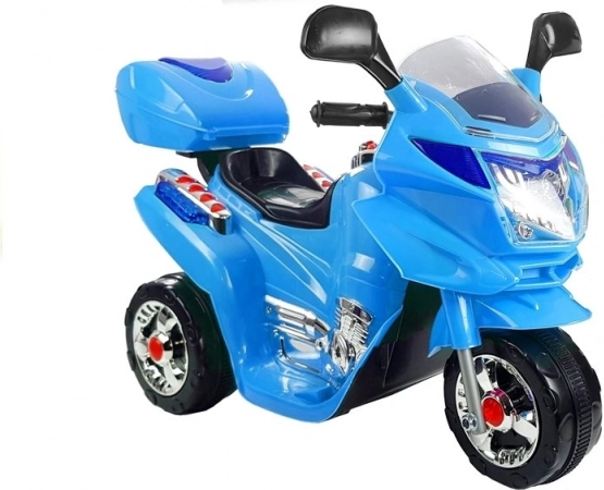 Vaikiškas elektrinis triratis – mėlynas motociklas