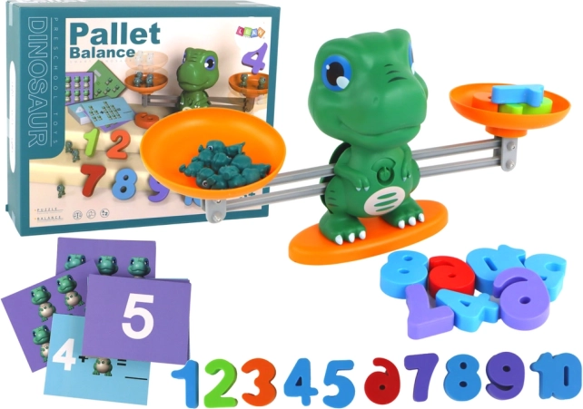 Edukacinis žaidimas „Dinozauras“ – balansinės svarstyklės ir matematikos mokymasis
