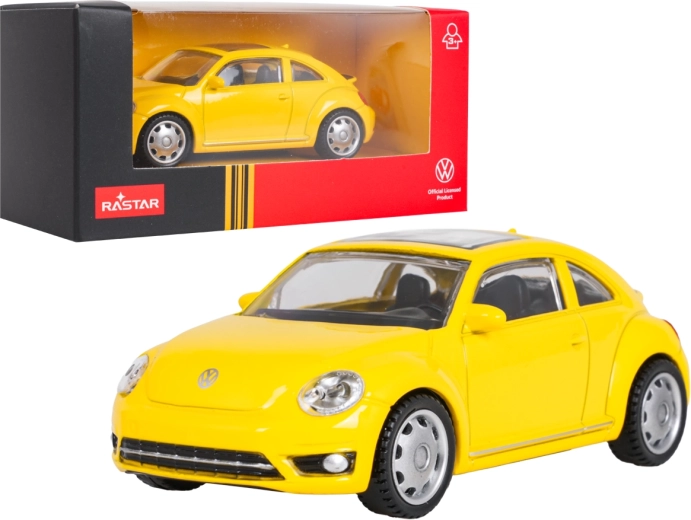 Metalinis Volkswagen Beetle modelis RASTAR, geltonas, 1:43