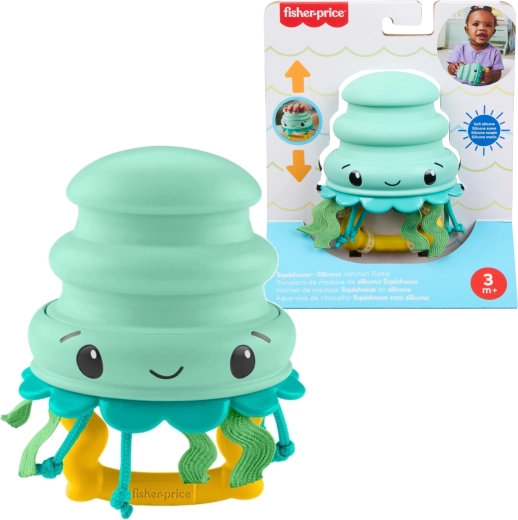 Sensorinis barškutis medūza su silikonine spyruokle FISHER-PRICE