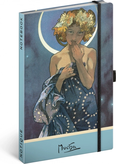 Užrašinė Alfons Mucha – Luna, taškuota, 13 × 21 cm