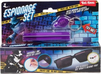 Šnipų rinkinys su akiniais ir UV rašikliais