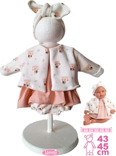 Llorens drabužėliai lėlei New Born 43–45 cm, 4 dalių rinkinys