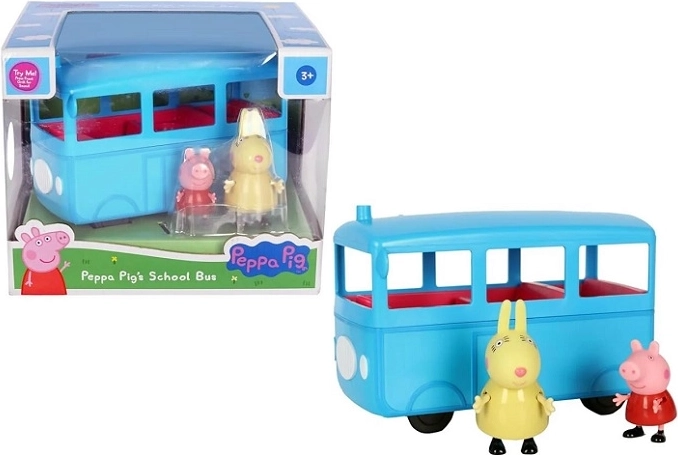 Peppa Pig mokyklinis autobusas su garsais ir 2 figūrėlėmis