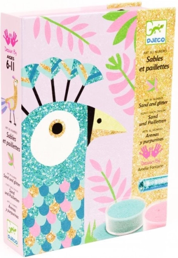 DJECO Sand and Glitter Pictures: Dazzling Birds