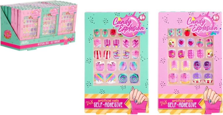 Create It! Candy spalvingi priklijuojami nagai