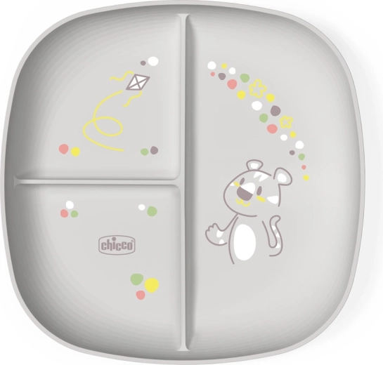 Chicco dalijama lėkštė grey 12m+
