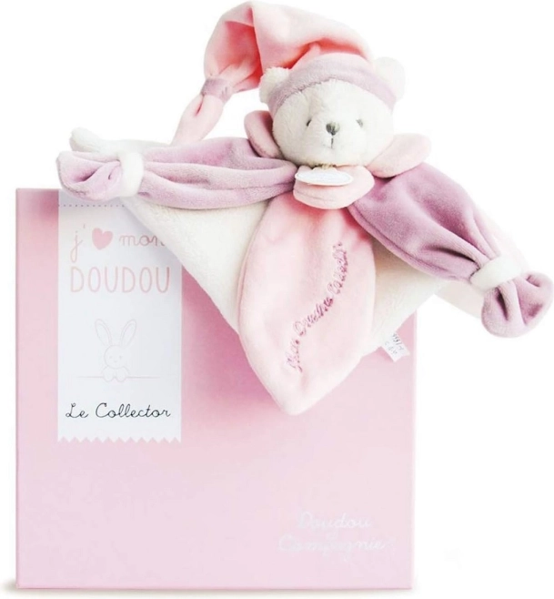 Doudou gift set – pink plush cuddle bear 24 cm